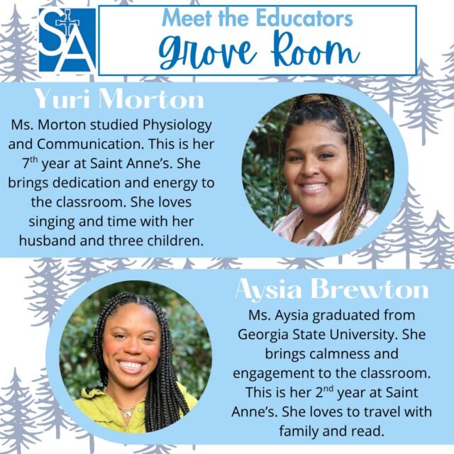 For our final āMeet the Educatorsā of the year, get to know the Grove Room Threeās!Ā š³
Ms. Morton is dedicated to her children and the classroom environment. She sets clear expectations, provides meaningful offerings, and adapts to the needs of her class each day. She brings a strong energy that is felt by the children in her classroom, throughout the threeās community, and even across the school.
Ms. Aysia is a calm and peaceful presence in the classroom. She brings that into her interactions with the children and encourages them to follow that lead throughout the day. She is consistently seen at the tables at the childrenās level, engaged in the offerings alongside them, helping create a connected classroom environment.
Together, Ms. Morton and Ms. Aysia create a balance in the classroom. Ms. Mortonās strong energy and dedication, paired with Ms. Aysiaās calm and engaging presence, create an environment where children feel supported, engaged, and cared for.