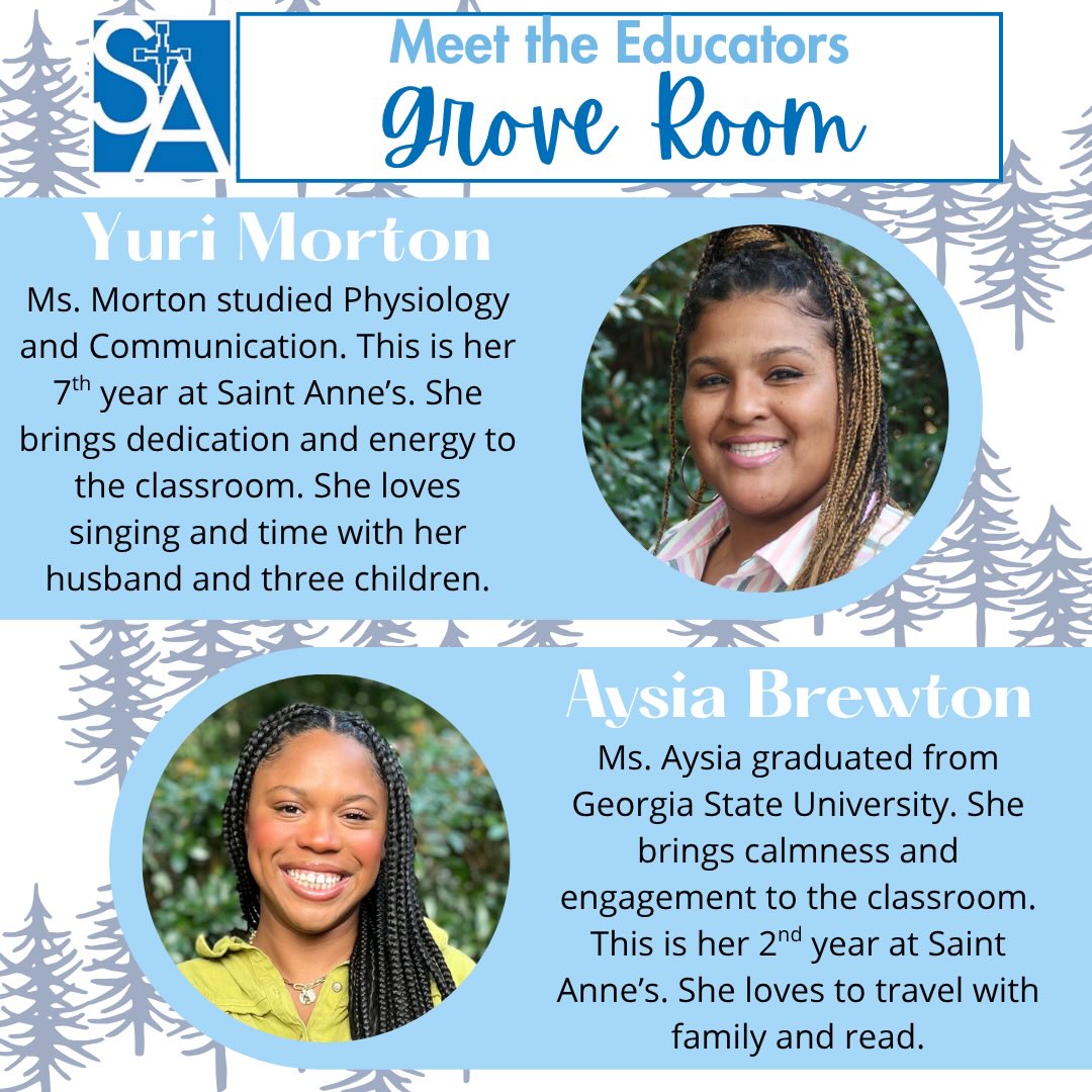 For our final āMeet the Educatorsā of the year, get to know the Grove Room Threeās!Ā š³
Ms. Morton is dedicated to her children and the classroom environment. She sets clear expectations, provides meaningful offerings, and adapts to the needs of her class each day. She brings a strong energy that is felt by the children in her classroom, throughout the threeās community, and even across the school.
Ms. Aysia is a calm and peaceful presence in the classroom. She brings that into her interactions with the children and encourages them to follow that lead throughout the day. She is consistently seen at the tables at the childrenās level, engaged in the offerings alongside them, helping create a connected classroom environment.
Together, Ms. Morton and Ms. Aysia create a balance in the classroom. Ms. Mortonās strong energy and dedication, paired with Ms. Aysiaās calm and engaging presence, create an environment where children feel supported, engaged, and cared for.