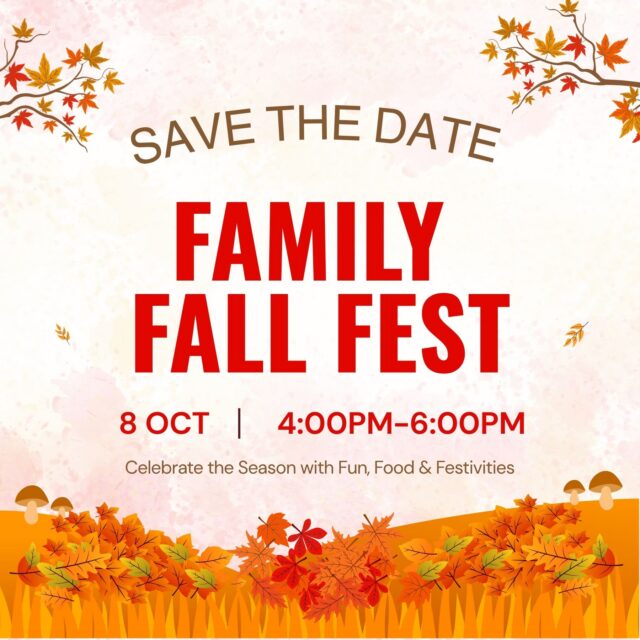 Fall is just around the corner, and that means Family Fall Fest is too! Save the date for our annual festivities on Thursday, October 8 from 4:00PM-6:00PM. We can't wait to see you there.