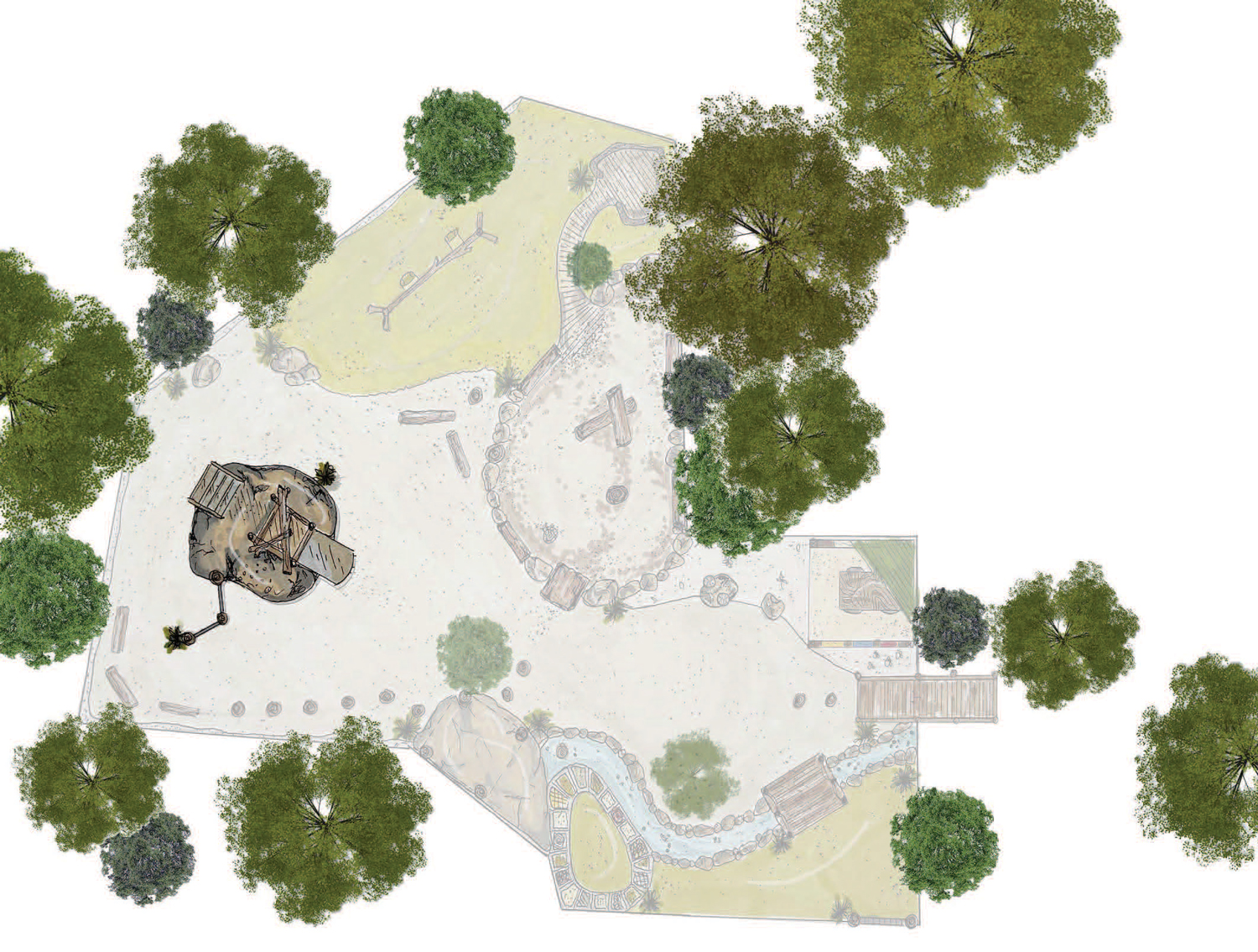 aerial view rendering of playground