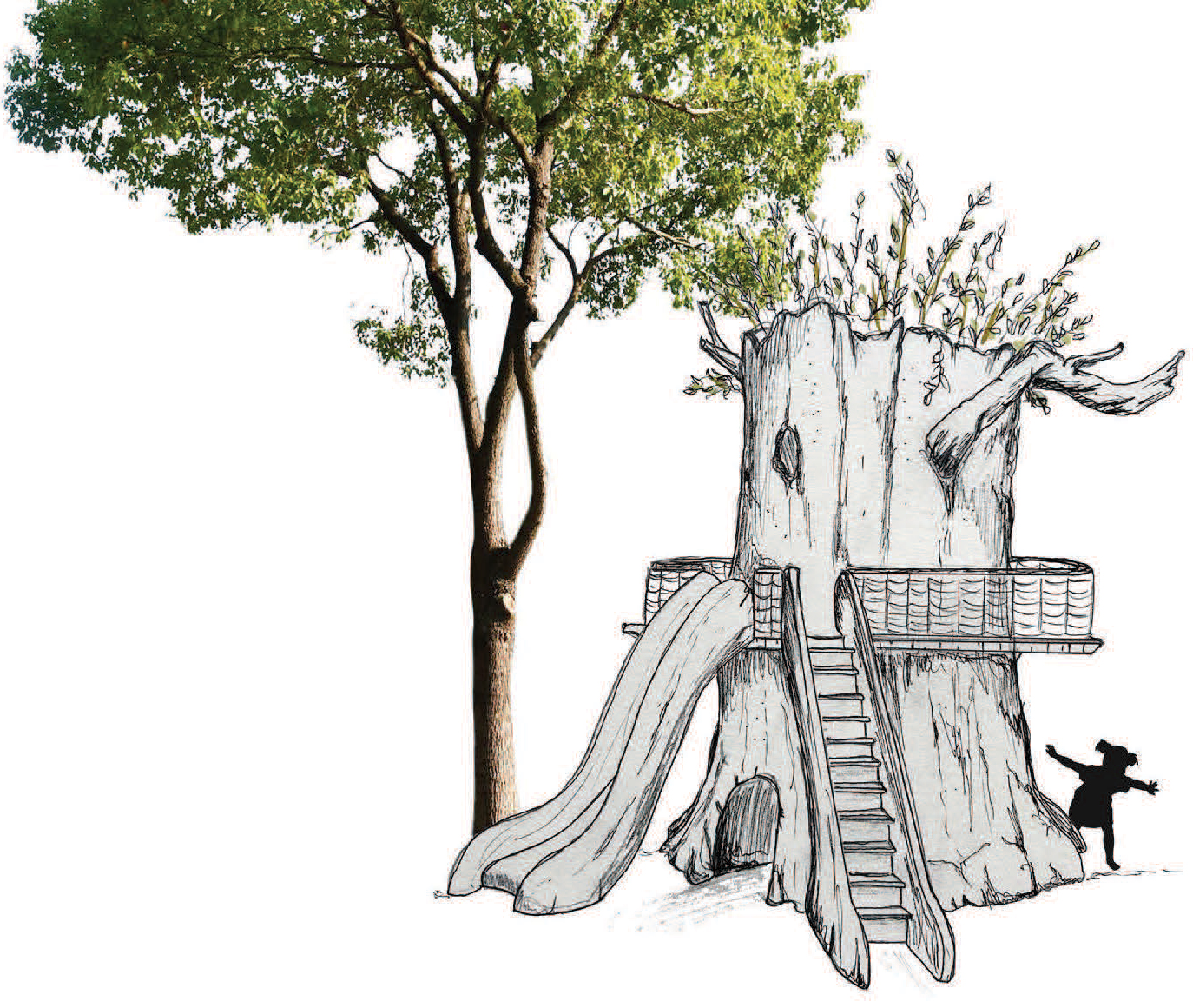rendering of a treehouse